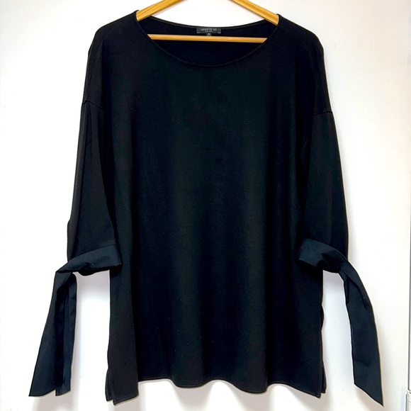 💥TOPS SALE💥 LAFAYETTE 148 NEW YORK BLOUSE IN BLACK - Picture 1 of 6